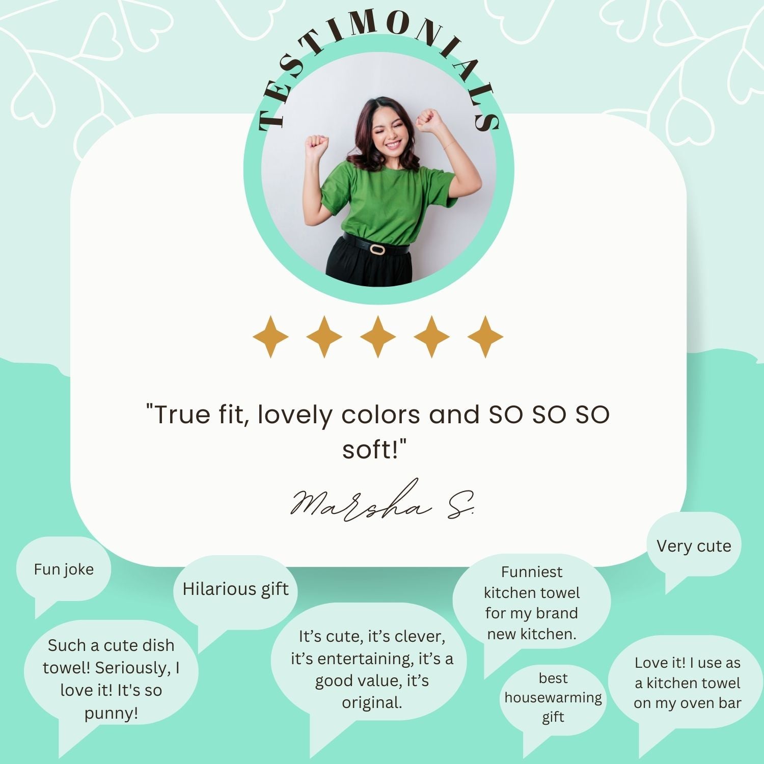 a woman with a green shirt and black pants