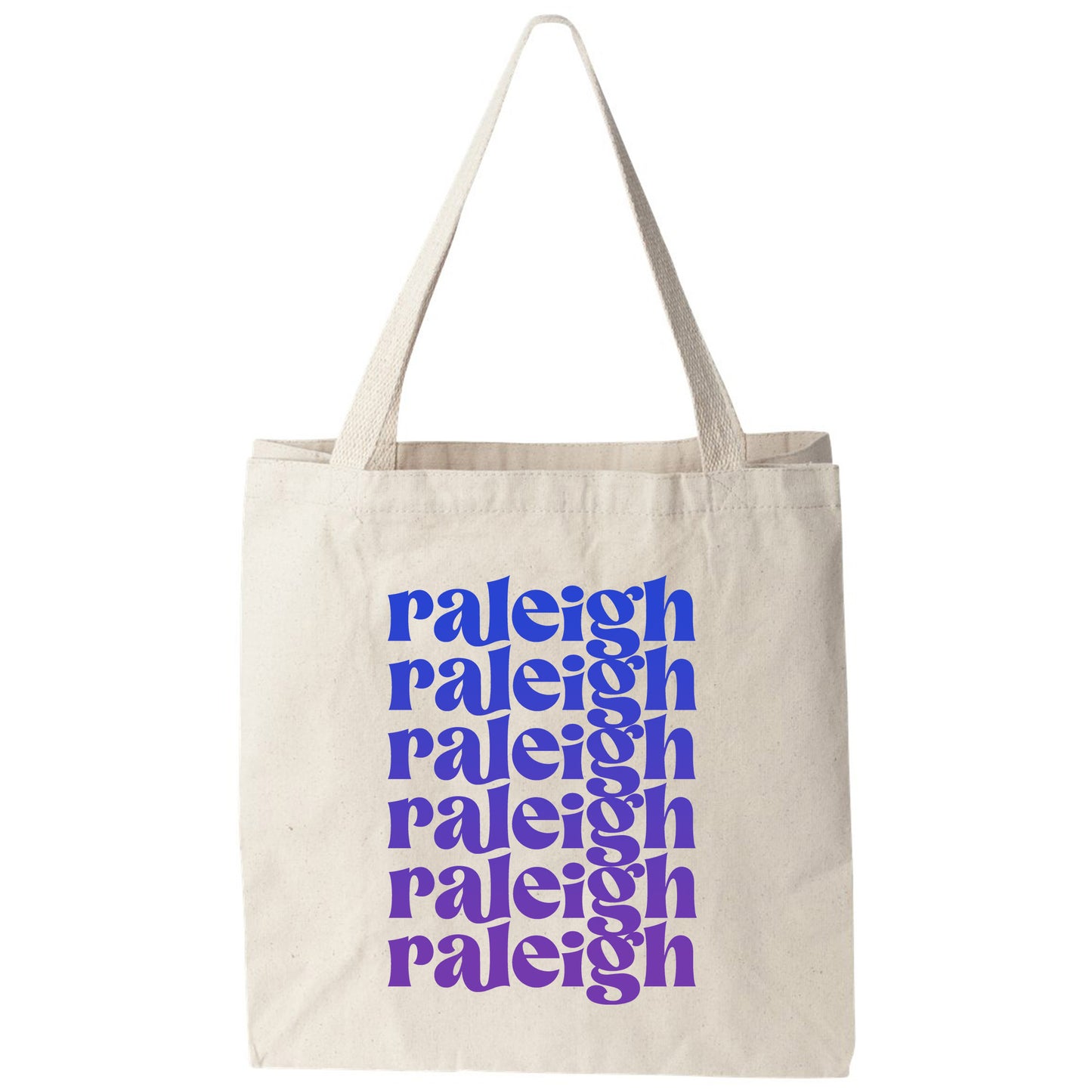 a tote bag with a variety of words printed on it