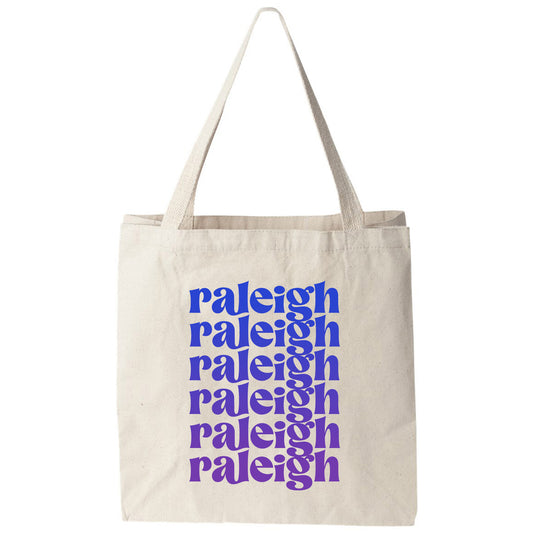 a tote bag with a variety of words printed on it