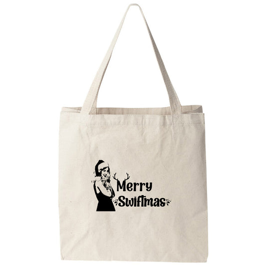 a tote bag with a picture of a woman smoking a cigarette
