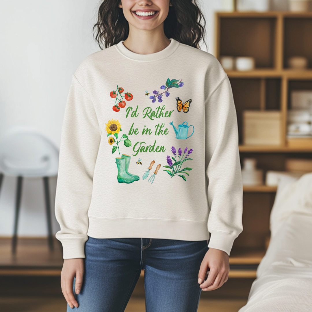 I'd Rather Be In The Garden - Unisex Sweatshirt - Oatmeal