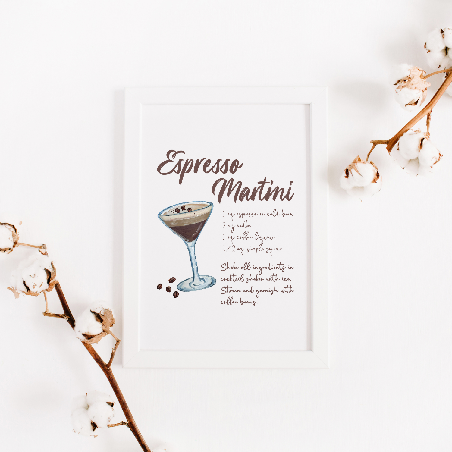Espresso Martini Cocktail Recipe Art Print