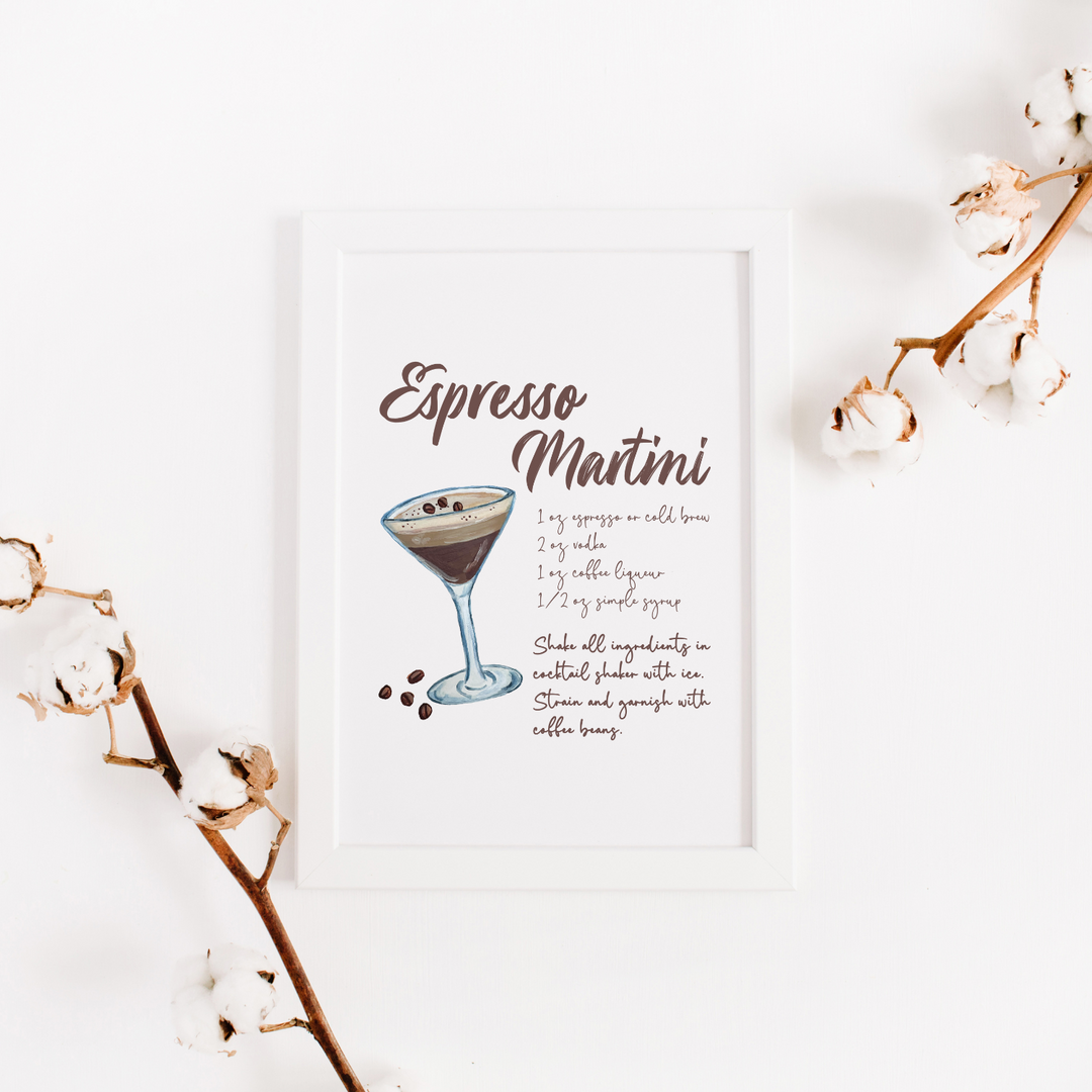 Espresso Martini Cocktail Recipe Art Print