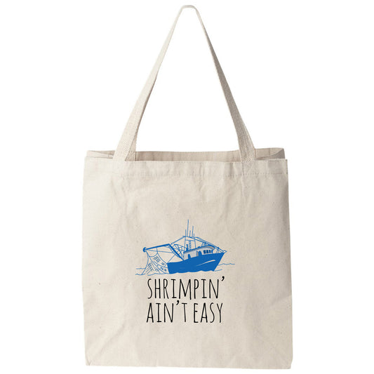 a tote bag with a boat on it