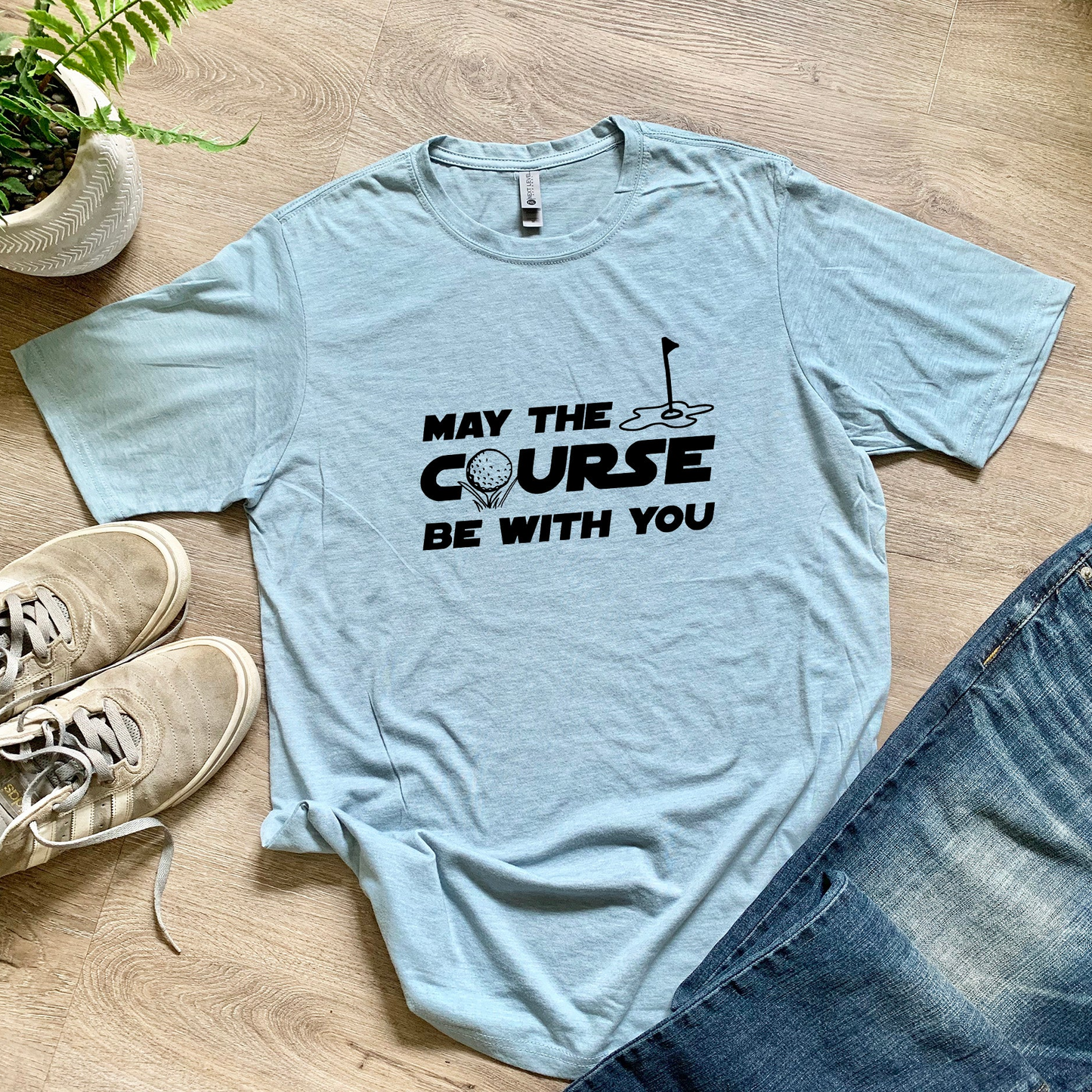 a t - shirt that says may the course be with you