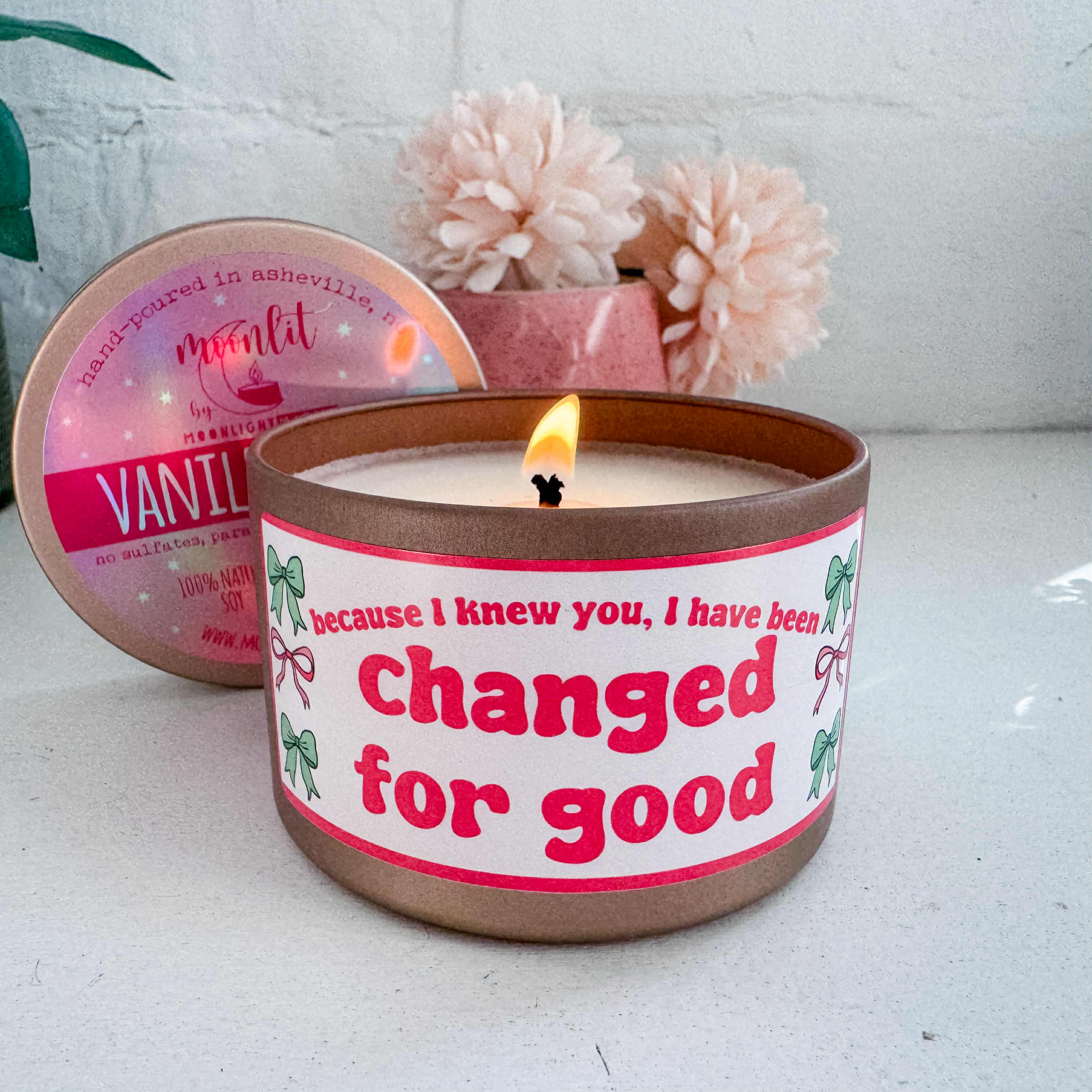 Changed For Good - Wicked Inspired - 8oz Rose Gold Candle - Vanilla Breeze - 100% Natural Soy Wax