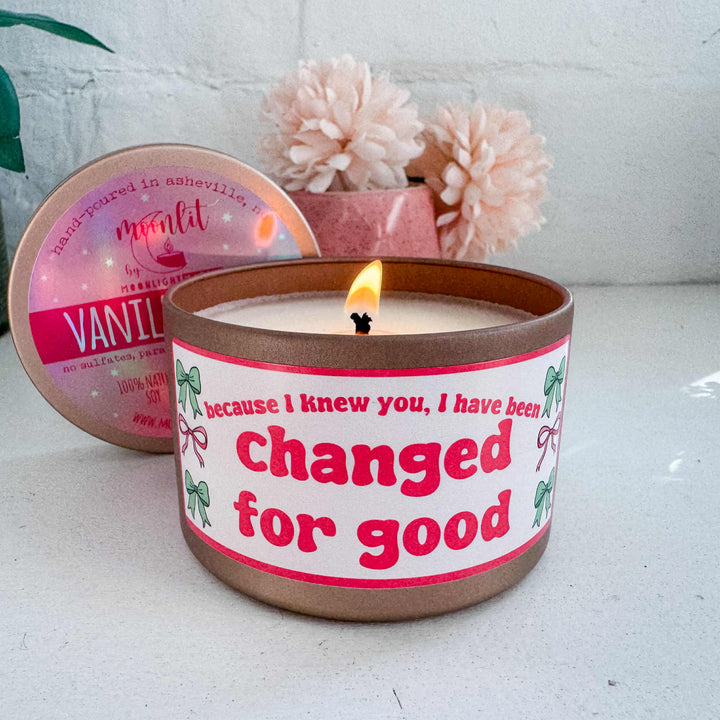 Changed For Good - Wicked Inspired - 8oz Rose Gold Candle - Vanilla Breeze - 100% Natural Soy Wax