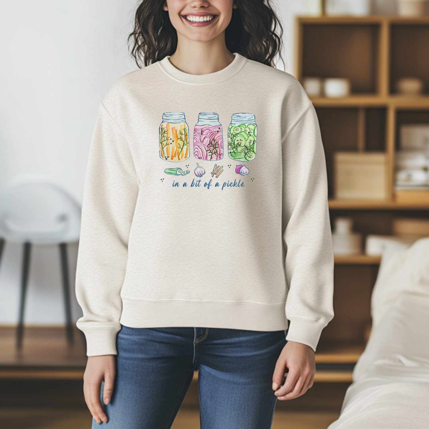 In A Bit Of A Pickle - Unisex Sweatshirt - Oatmeal