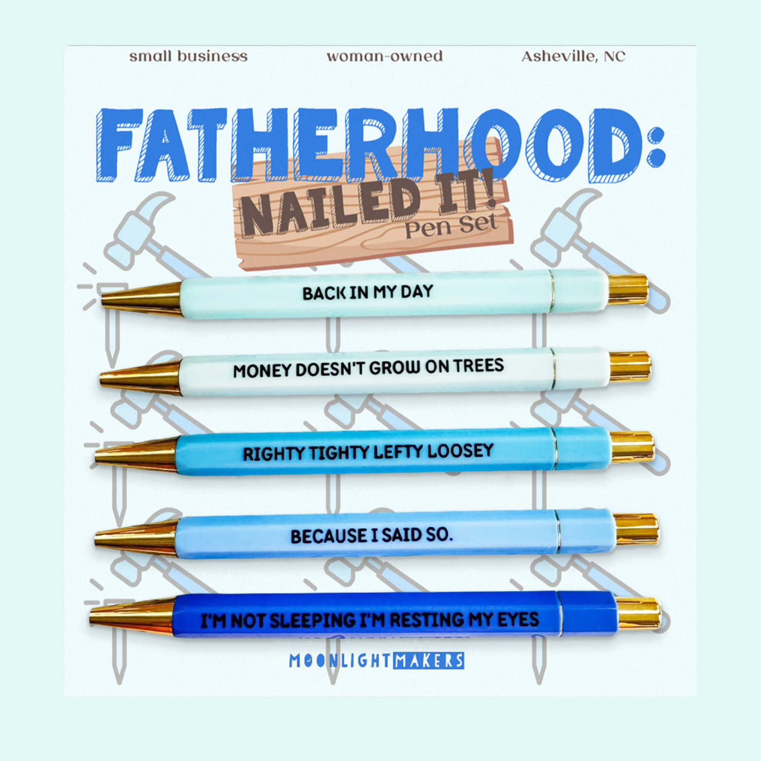 Dad Gift Set – Fatherhood Pen Set, Spare Change Zipper Pouch, Today's Garbage Notepad