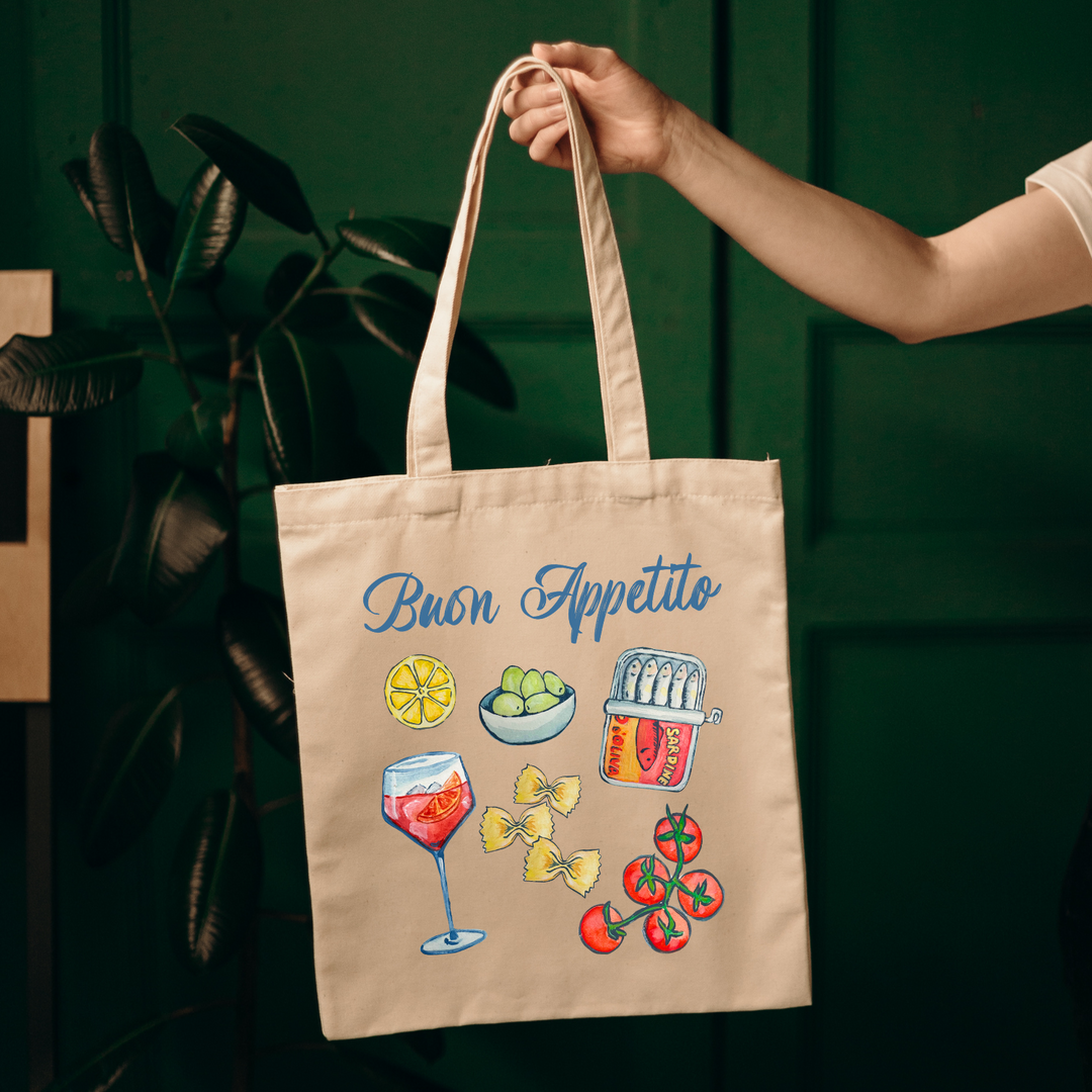 Buon Appetito Watercolor Tote Bag