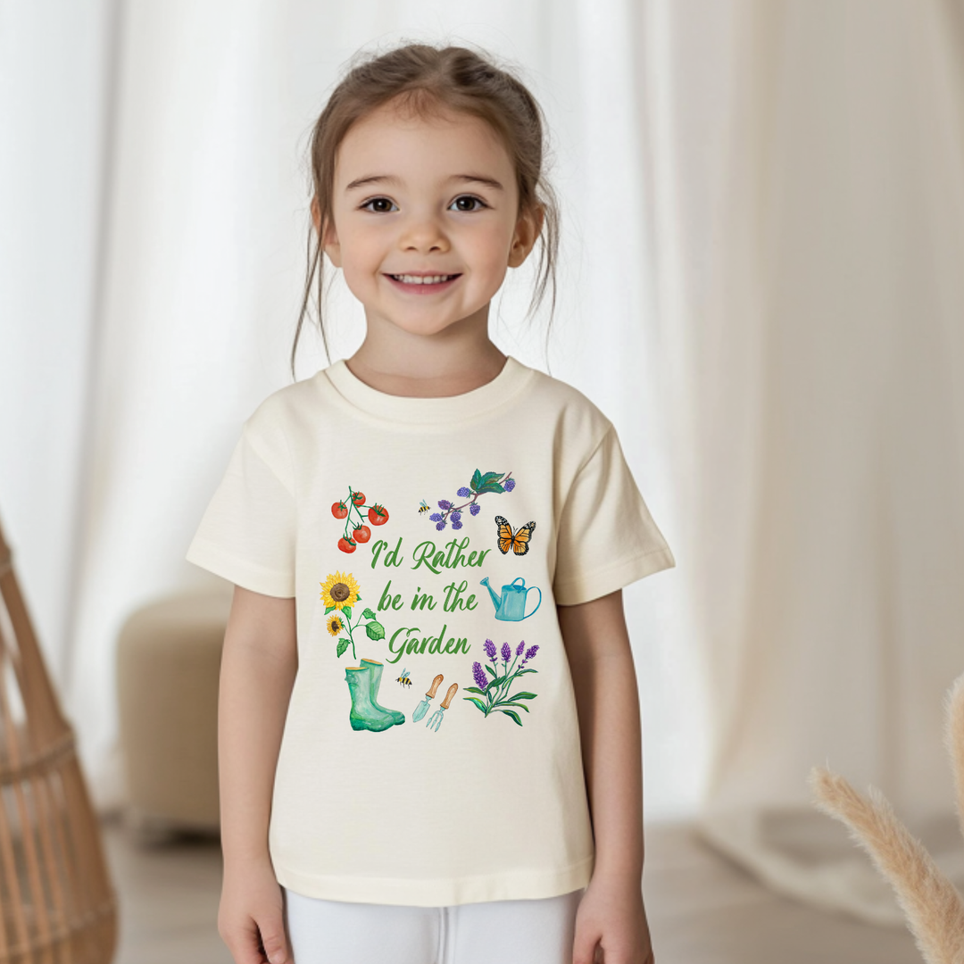 I'd Rather Be In The Garden - Toddler Tee - Oatmeal