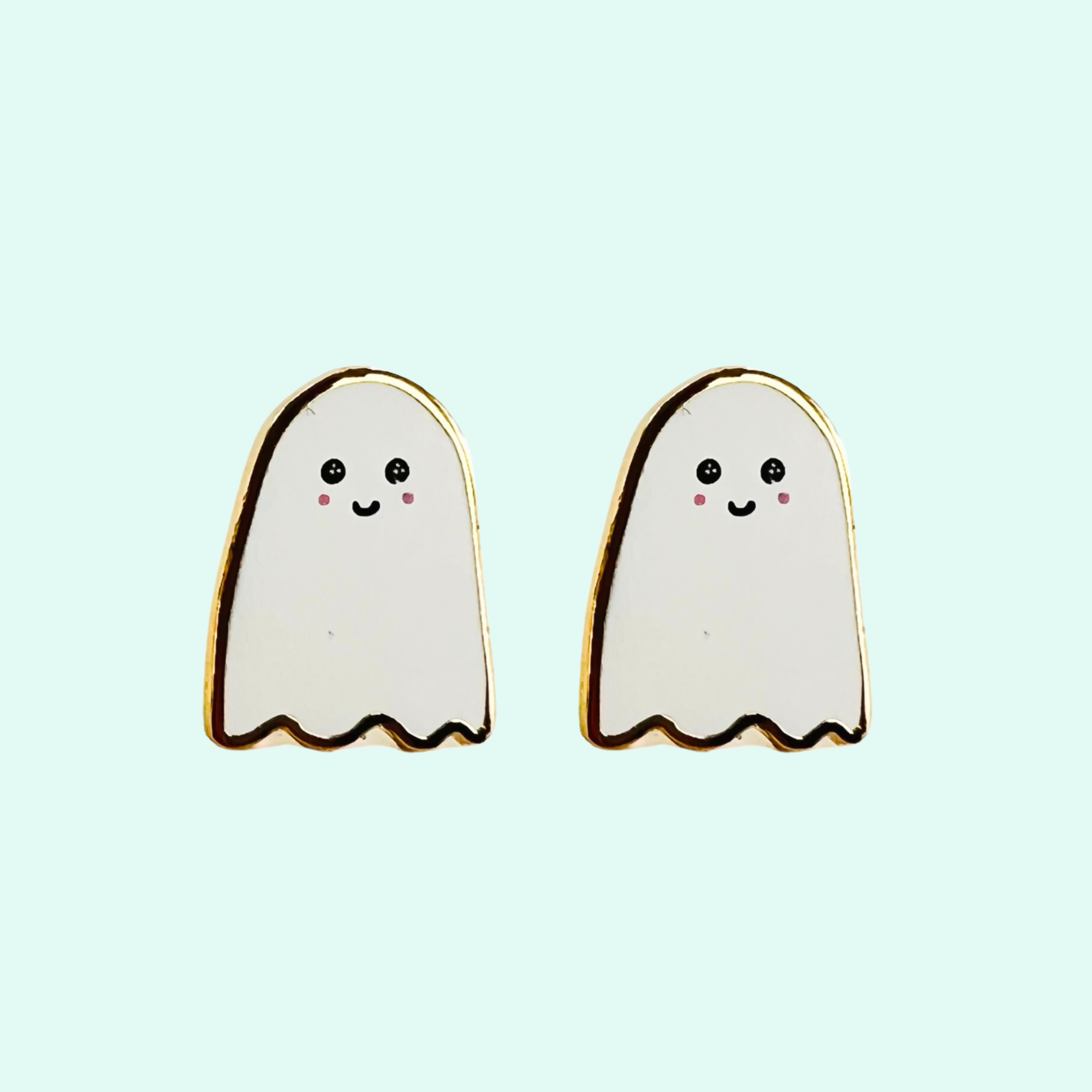 Ghost Earrings - 22k Gold Plated Studs