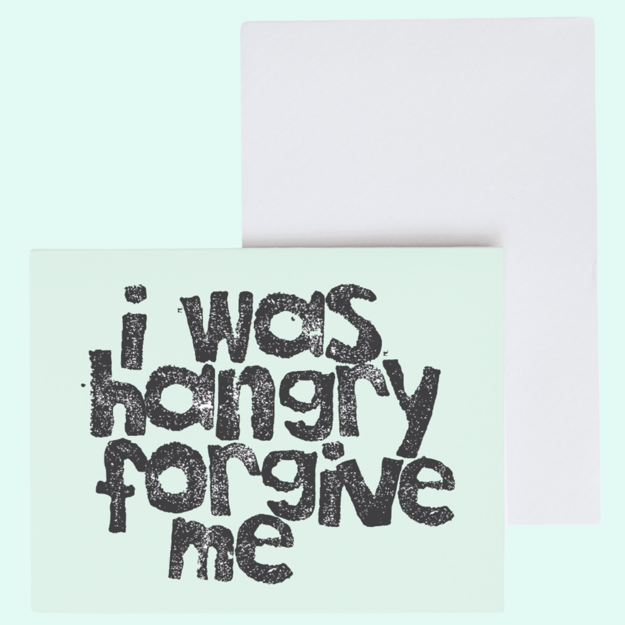 a piece of paper with the words i was hungry for me on it