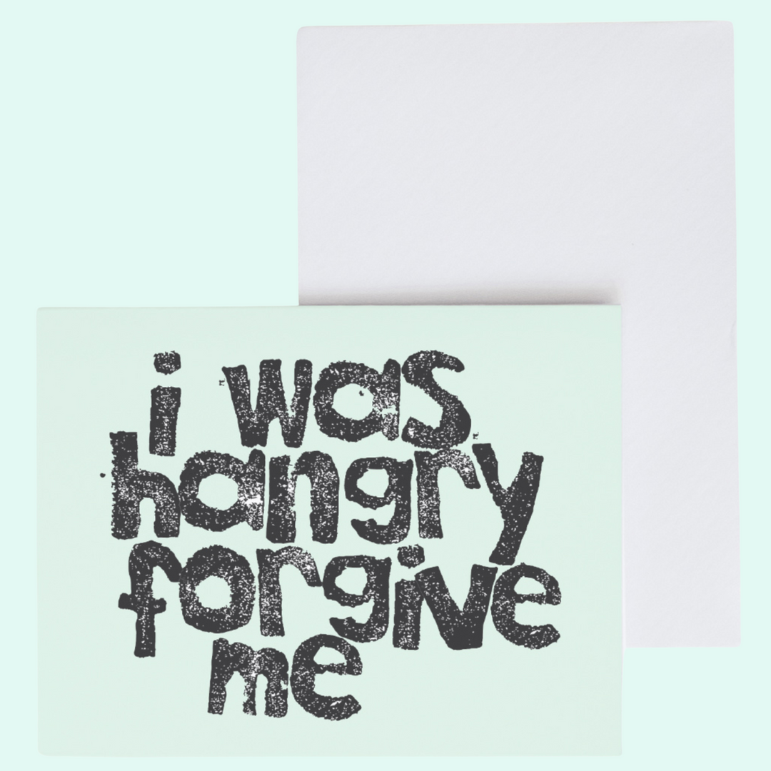 a piece of paper with the words i was hungry for me on it