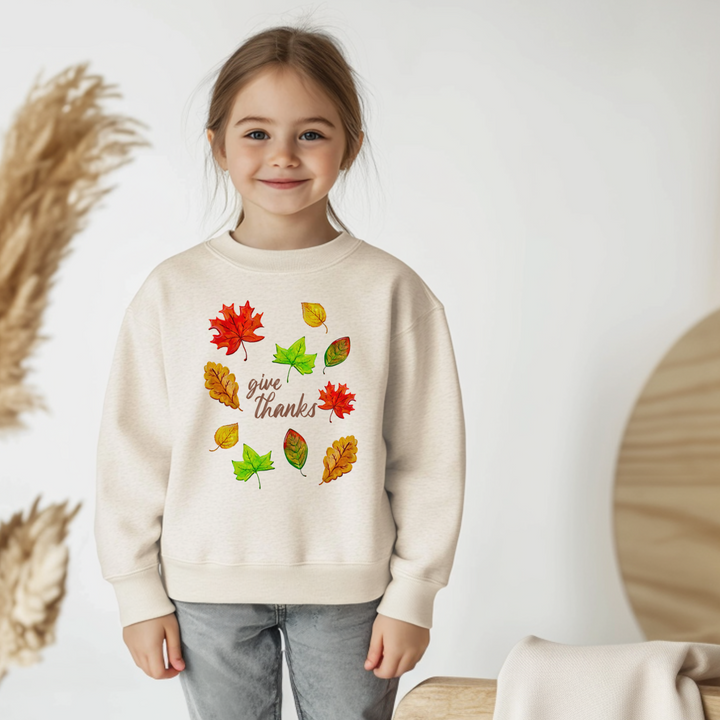 Give Thanks - Kid's Sweatshirt - Oatmeal
