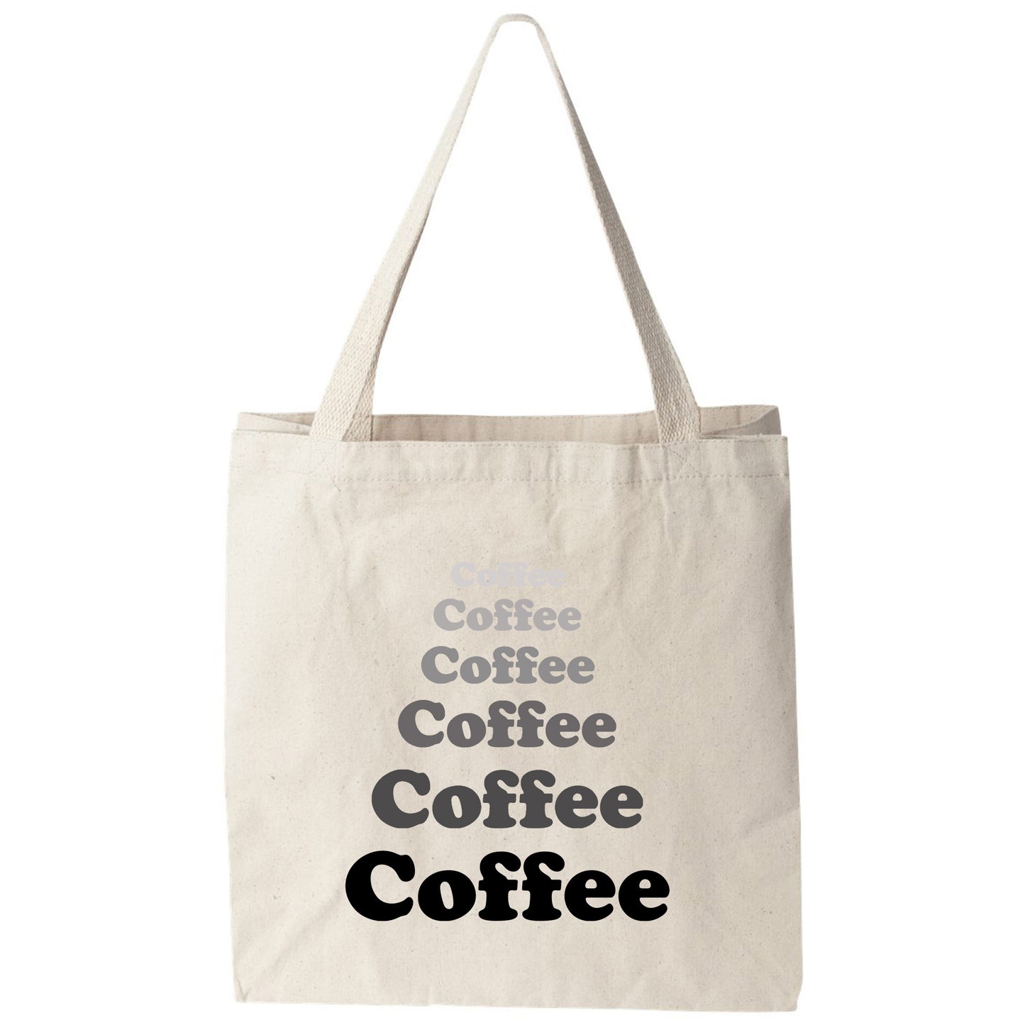 a tote bag with the words coffee and coffee on it