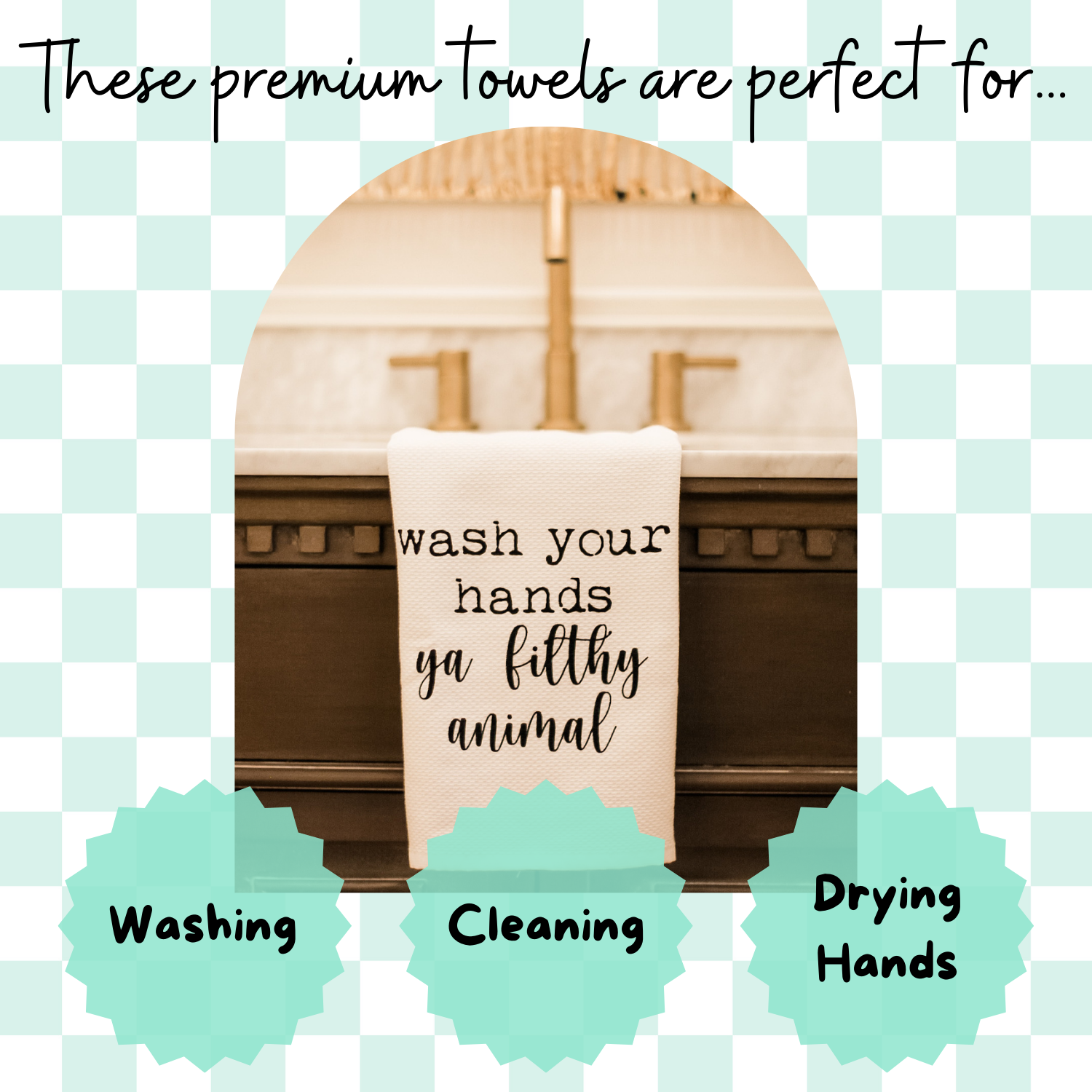 a towel hanging on a towel rack in a bathroom