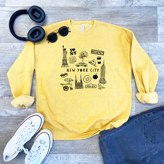 a yellow sweatshirt with the words new york on it