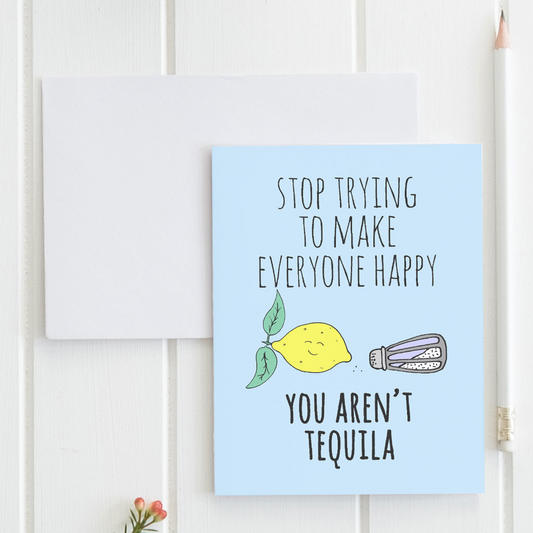 a greeting card with a lemon on it