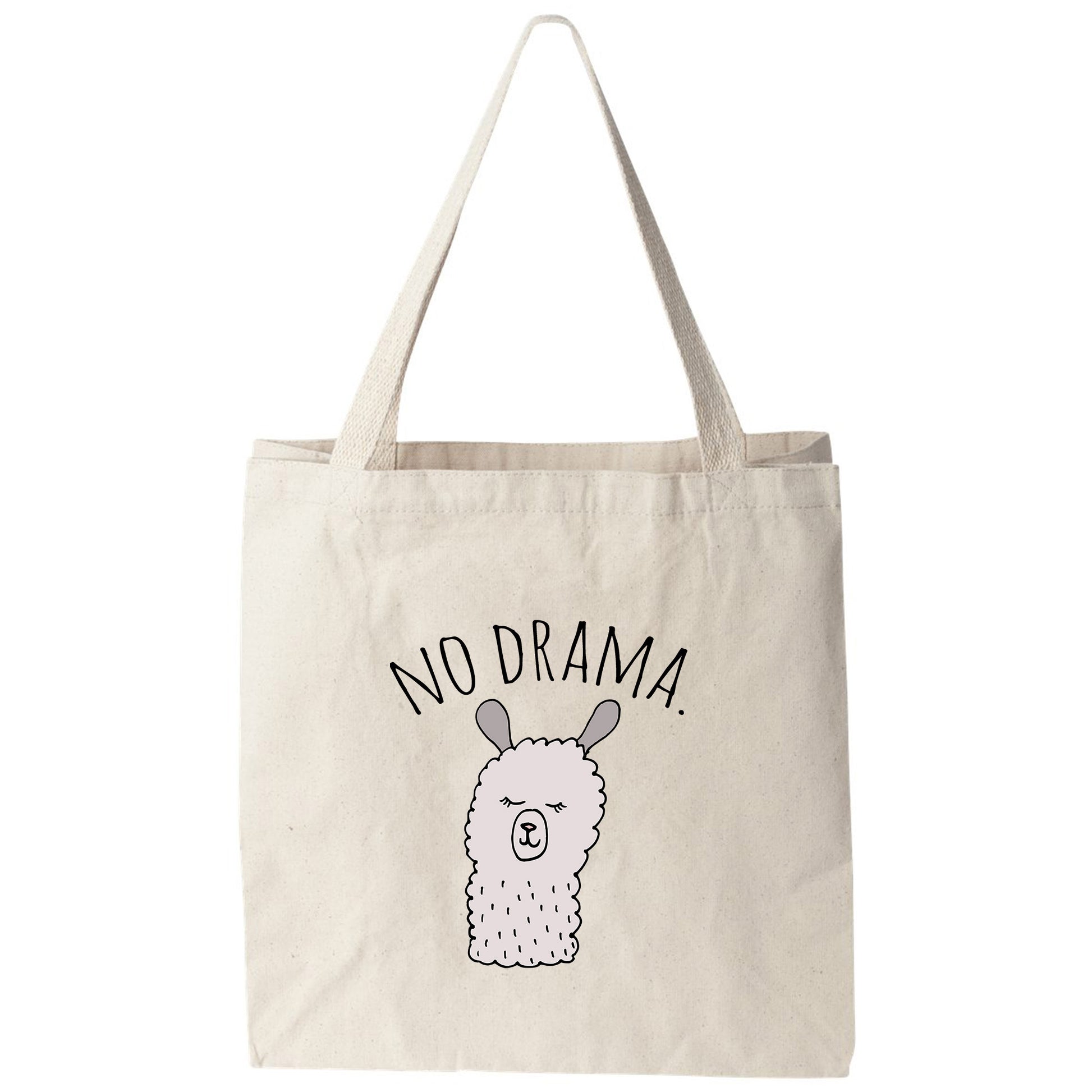 a tote bag with an image of a llama