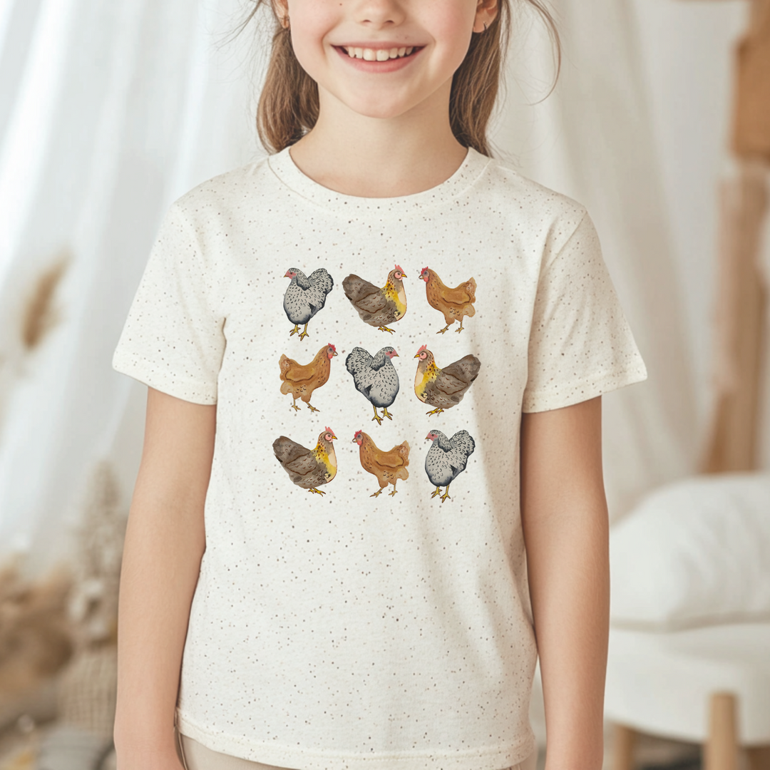 Farmhouse Chickens - Kid's Tee - Oatmeal