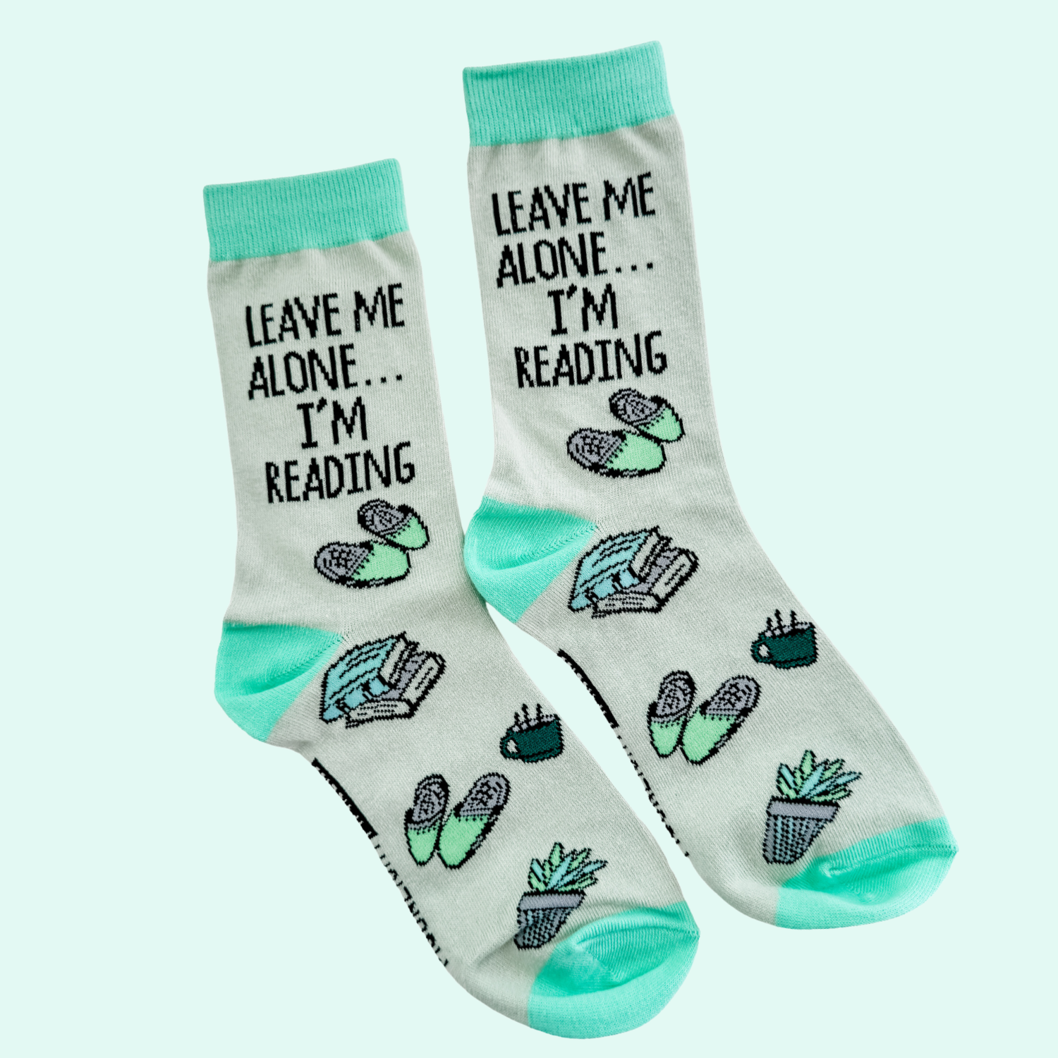 Leave Me Alone I'm Reading Funny Knit Socks