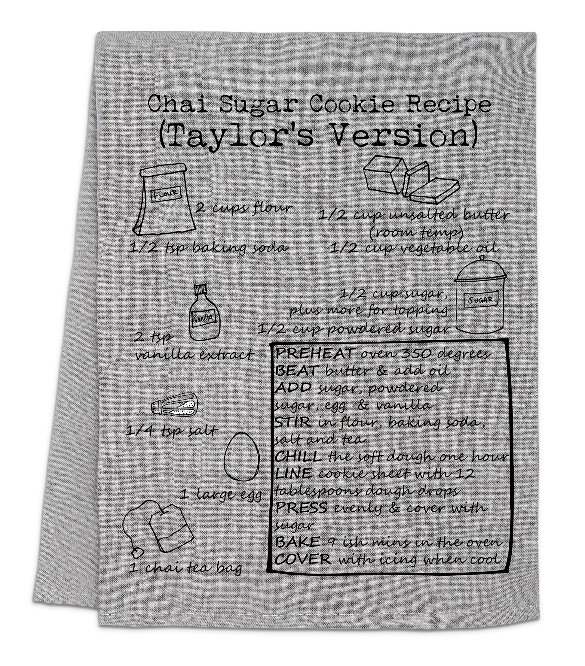a hand towel with instructions on how to make a recipe