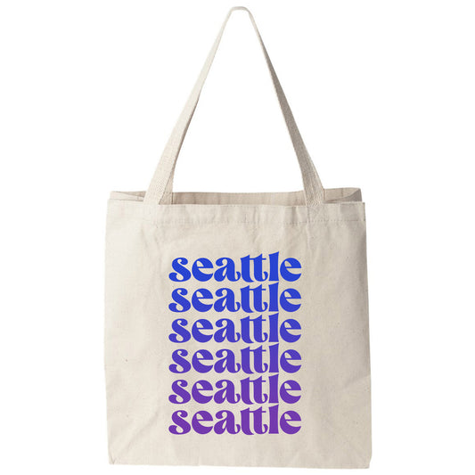 a tote bag with the words seattle on it