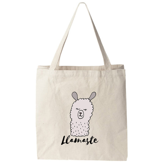 a tote bag with an image of a llamate