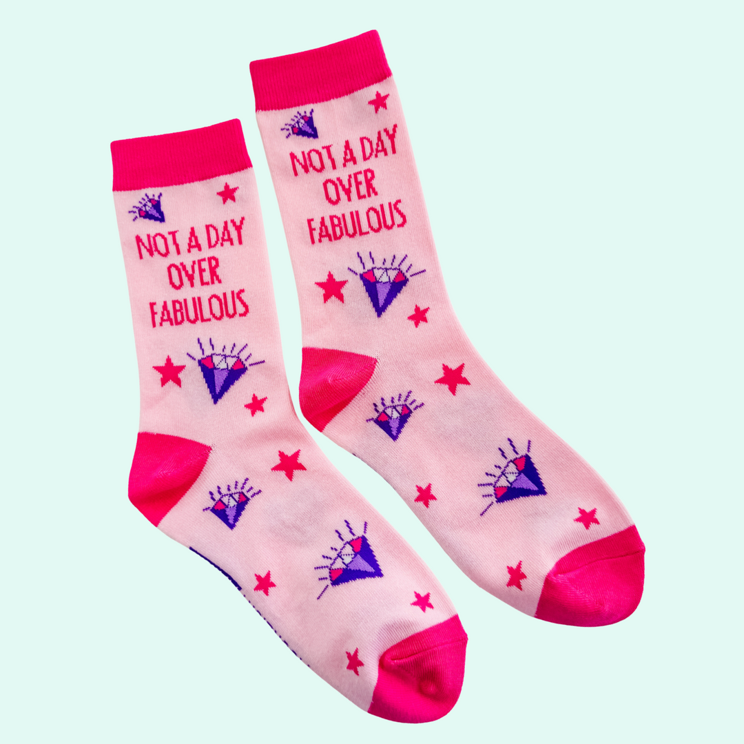 SALE Not A Day Over Fabulous Funny Socks - MoonlightMakers