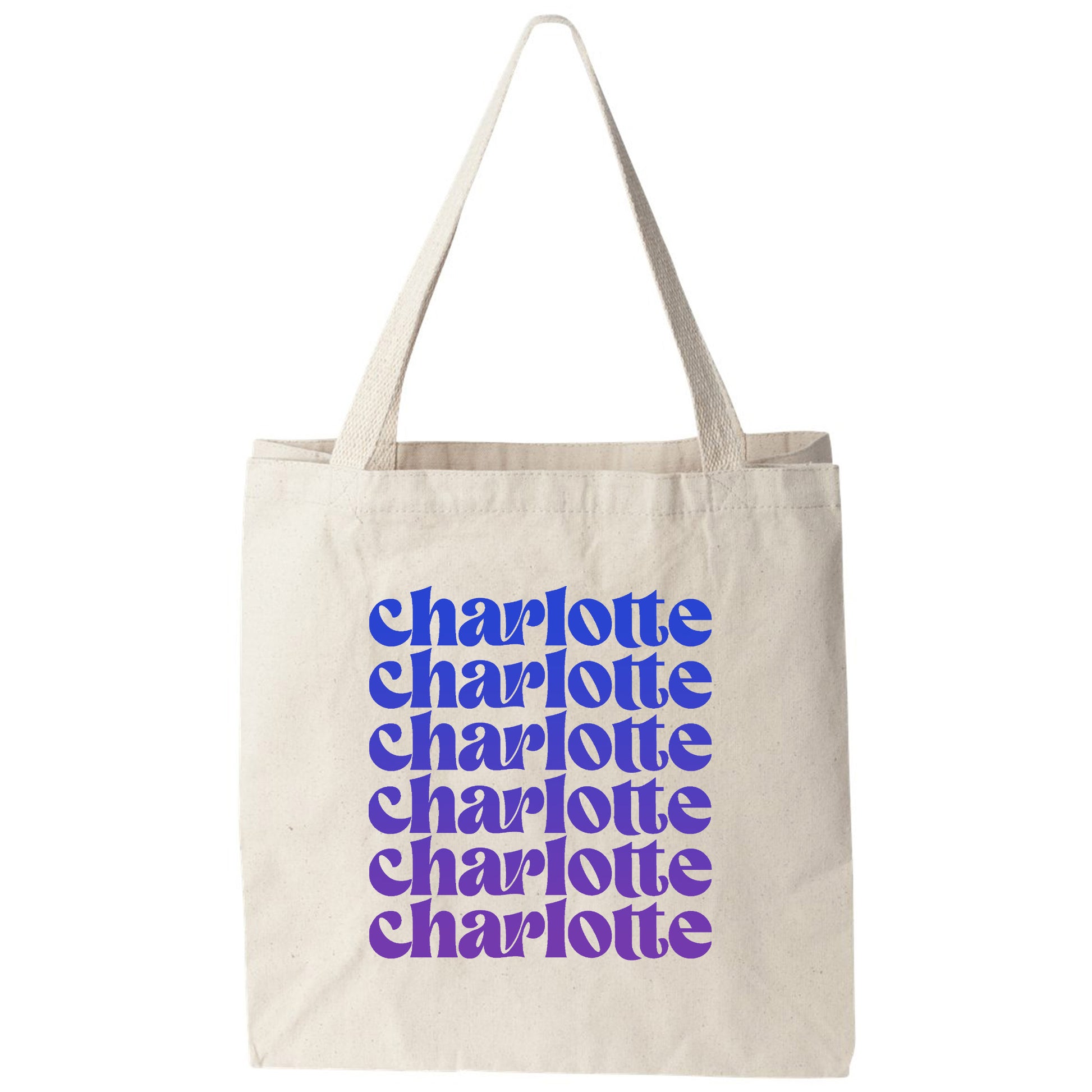 a tote bag with the words charlotte charlotte on it