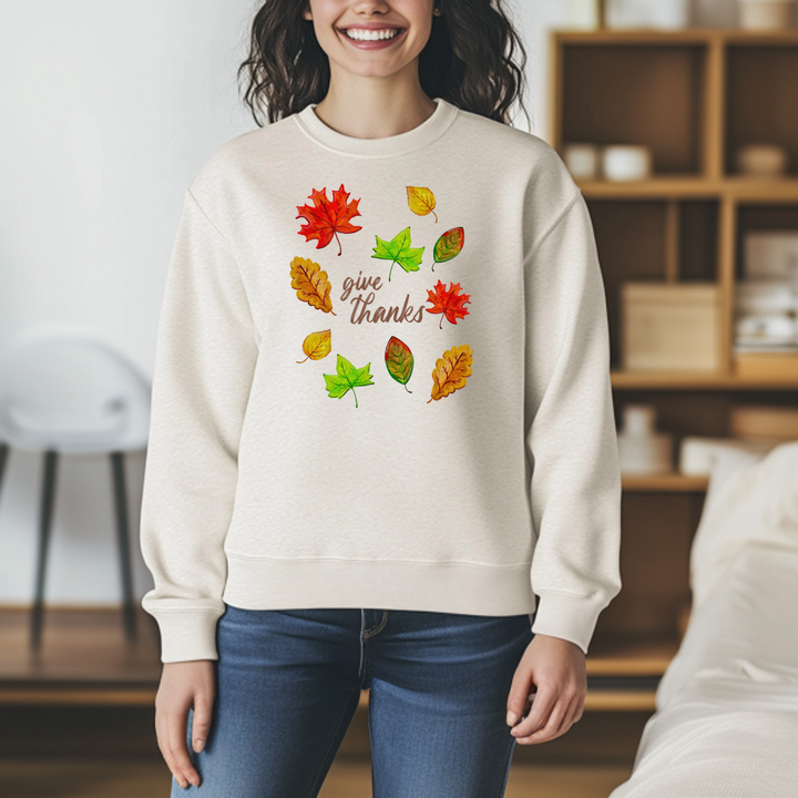Give Thanks - Unisex Sweatshirt - Oatmeal
