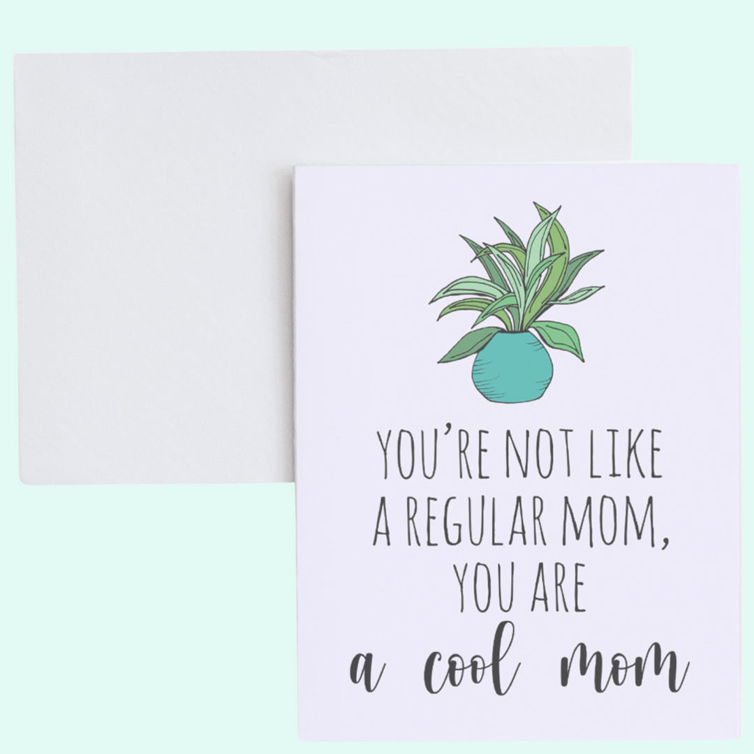 a card with a potted plant on top of it