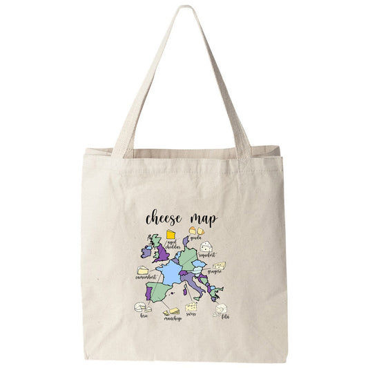 a tote bag with the words cheese map on it
