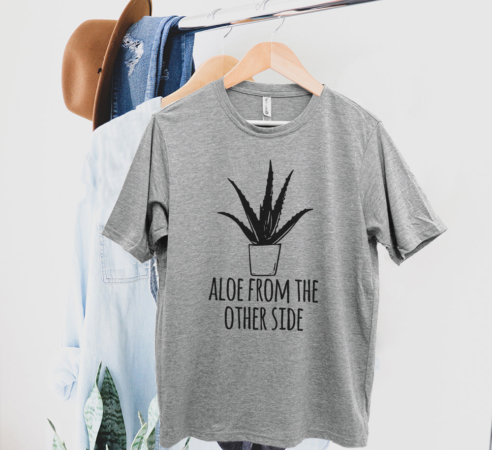 Aloe From The Other Side - Men's / Unisex Tee - Stonewash Blue, Sage, Lavender, or Heather Gray