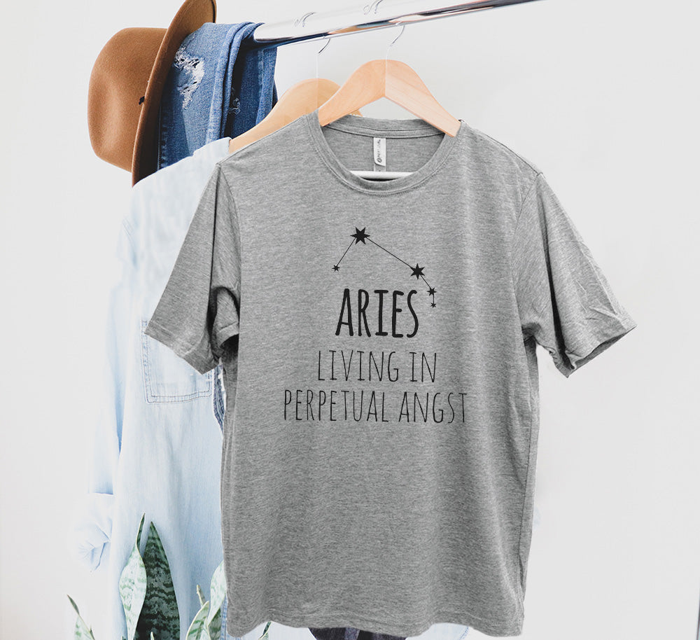 Aries - Men's / Unisex Tee - Stonewash Blue, Sage, Lavender, or Heather Gray