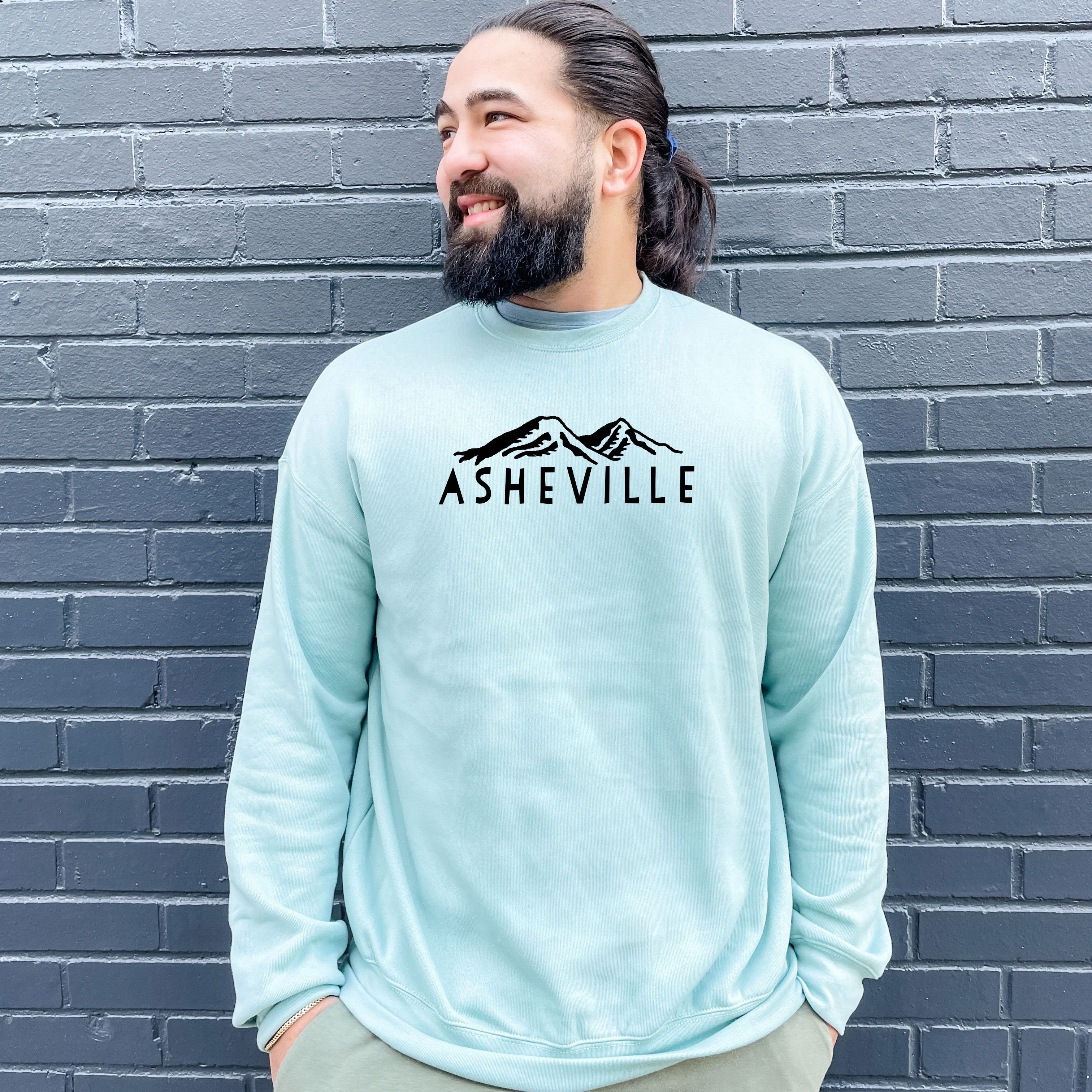 Asheville NC Mountains - Unisex Sweatshirt - Athletic Heather, Dusty Blue, Mauve, or Gold