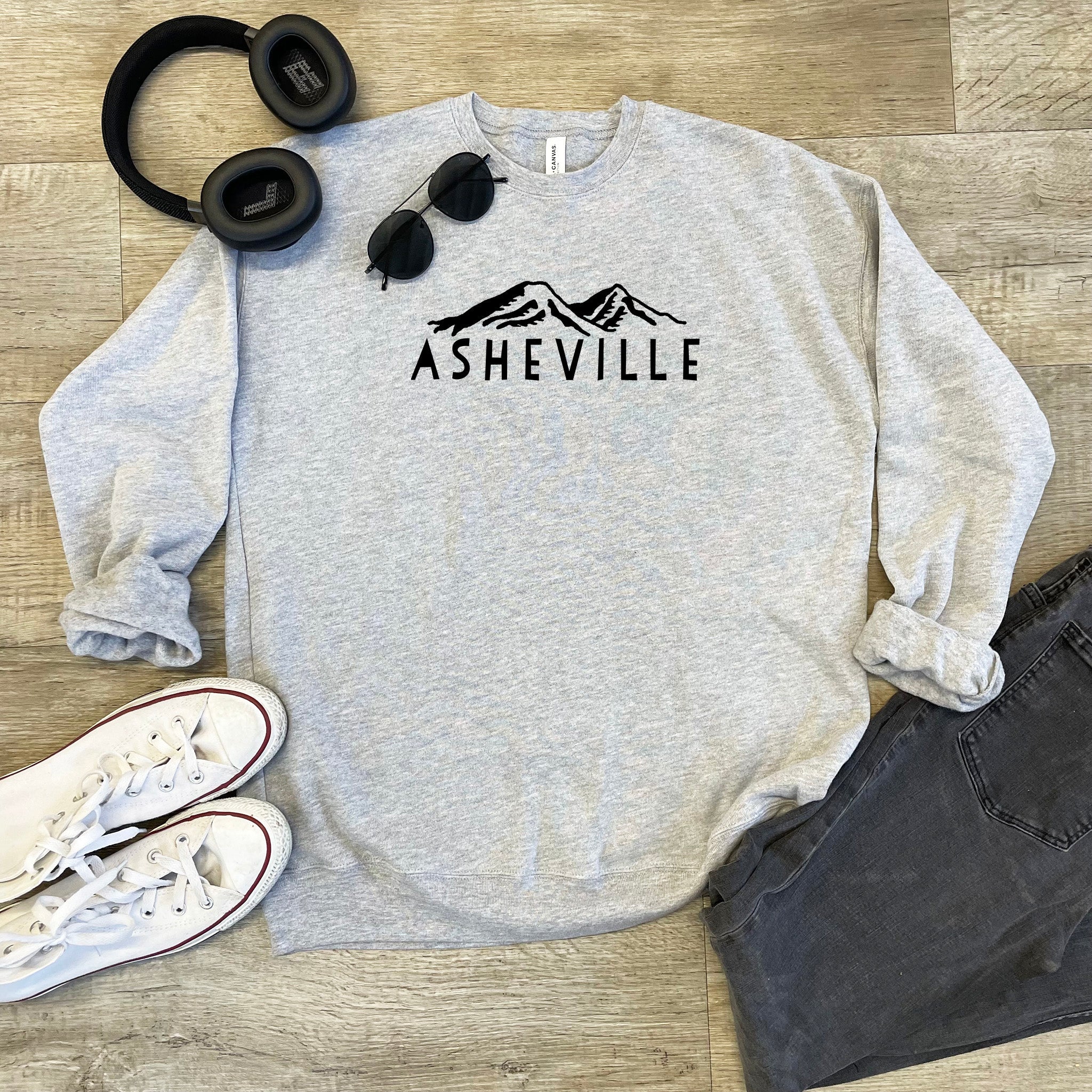 Asheville NC Mountains - Unisex Sweatshirt - Athletic Heather, Dusty Blue, Mauve, or Gold
