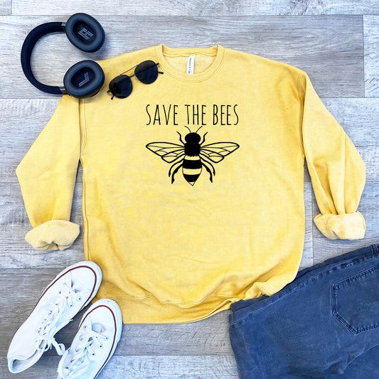 Save The Bees - Unisex Sweatshirt - Heather Gray, Dusty Blue, Mauve, or Gold