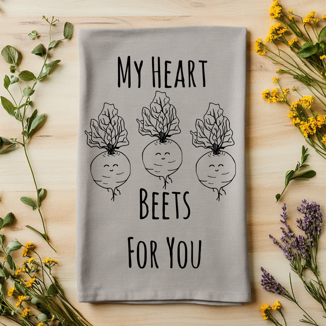 SALE (Closeout) My Heart Beets for You Kitchen Towel - MoonlightMakers