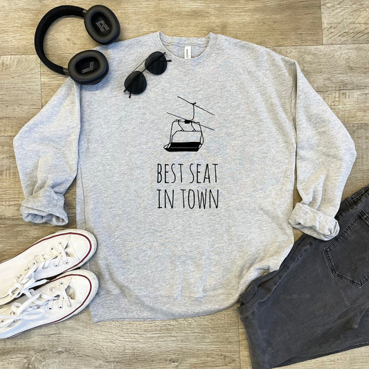 Best Seat In Town - Unisex Sweatshirt - Heather Gray, Dusty Blue, Mauve, or Gold