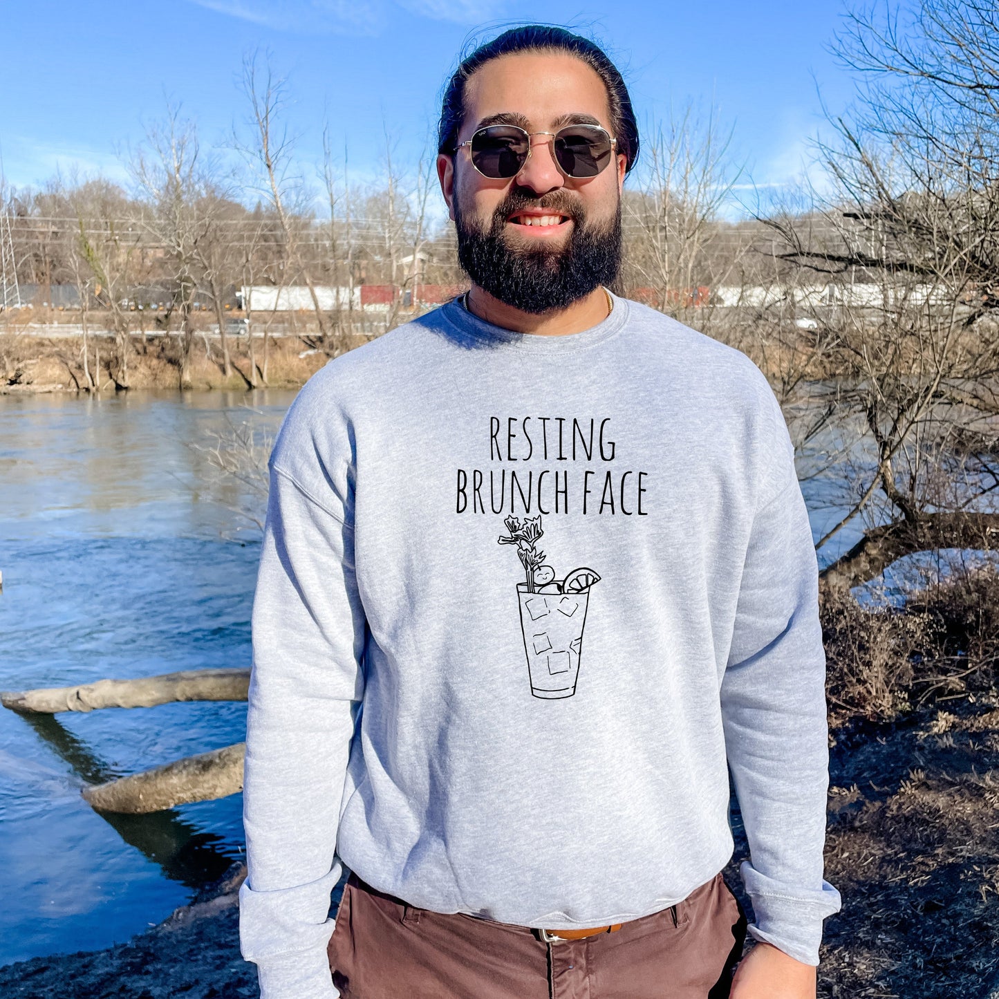 Resting Brunch Face - Unisex Sweatshirt - Heather Gray, Dusty Blue, Mauve, or Gold