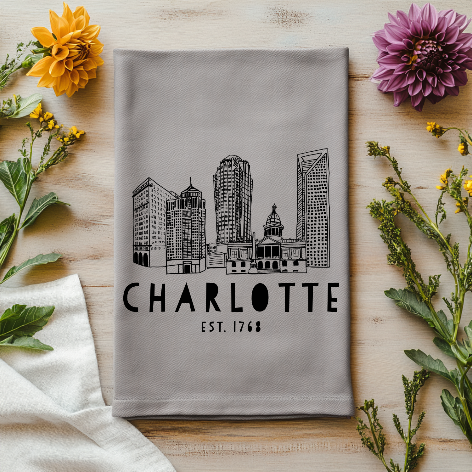 Charlotte, NC Skyline Kitchen Towel