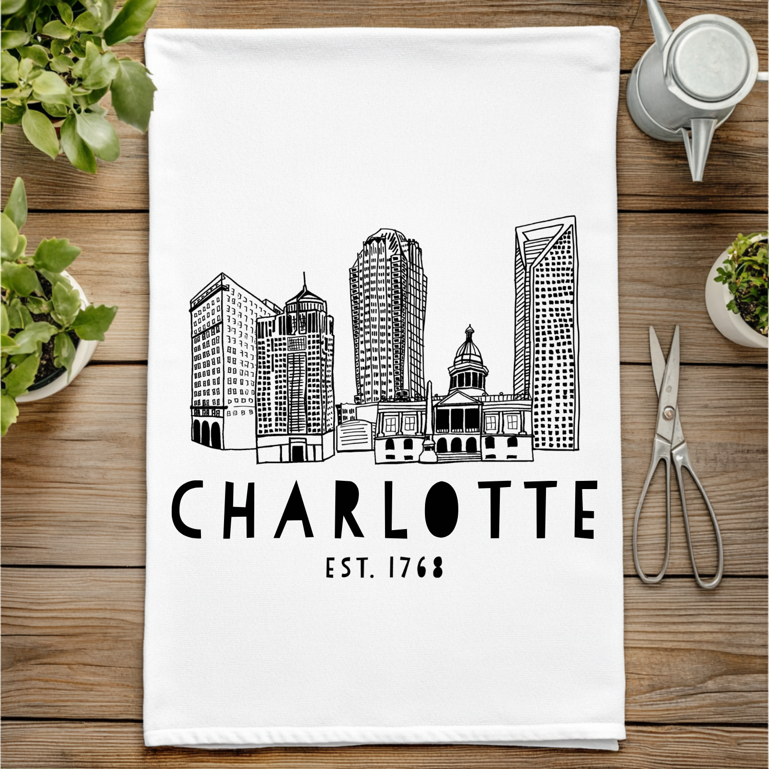 Charlotte, NC Skyline Kitchen Towel