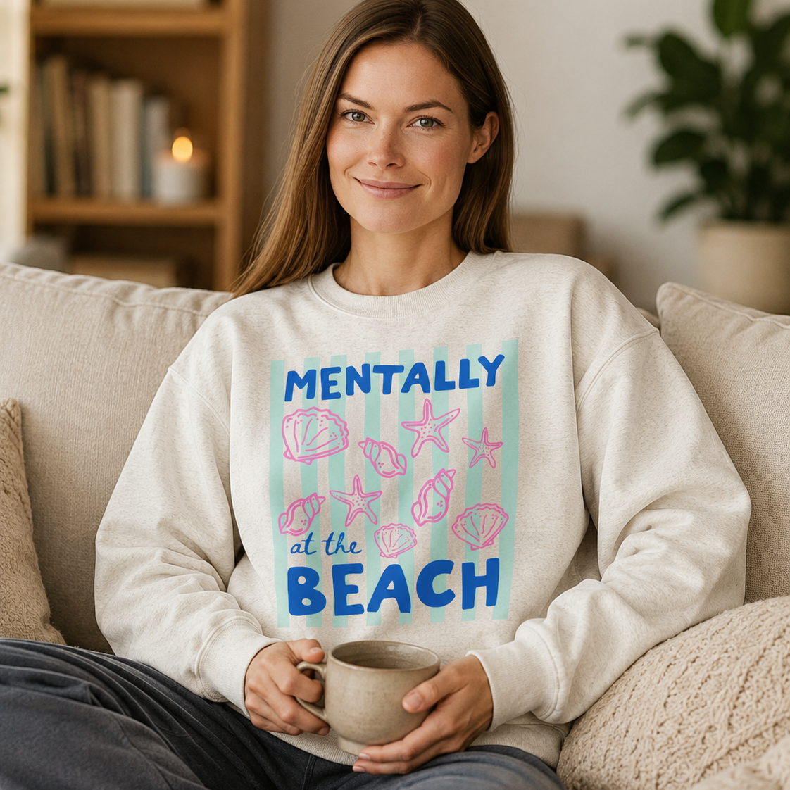 Mentally At The Beach - Unisex Sweatshirt - Natural