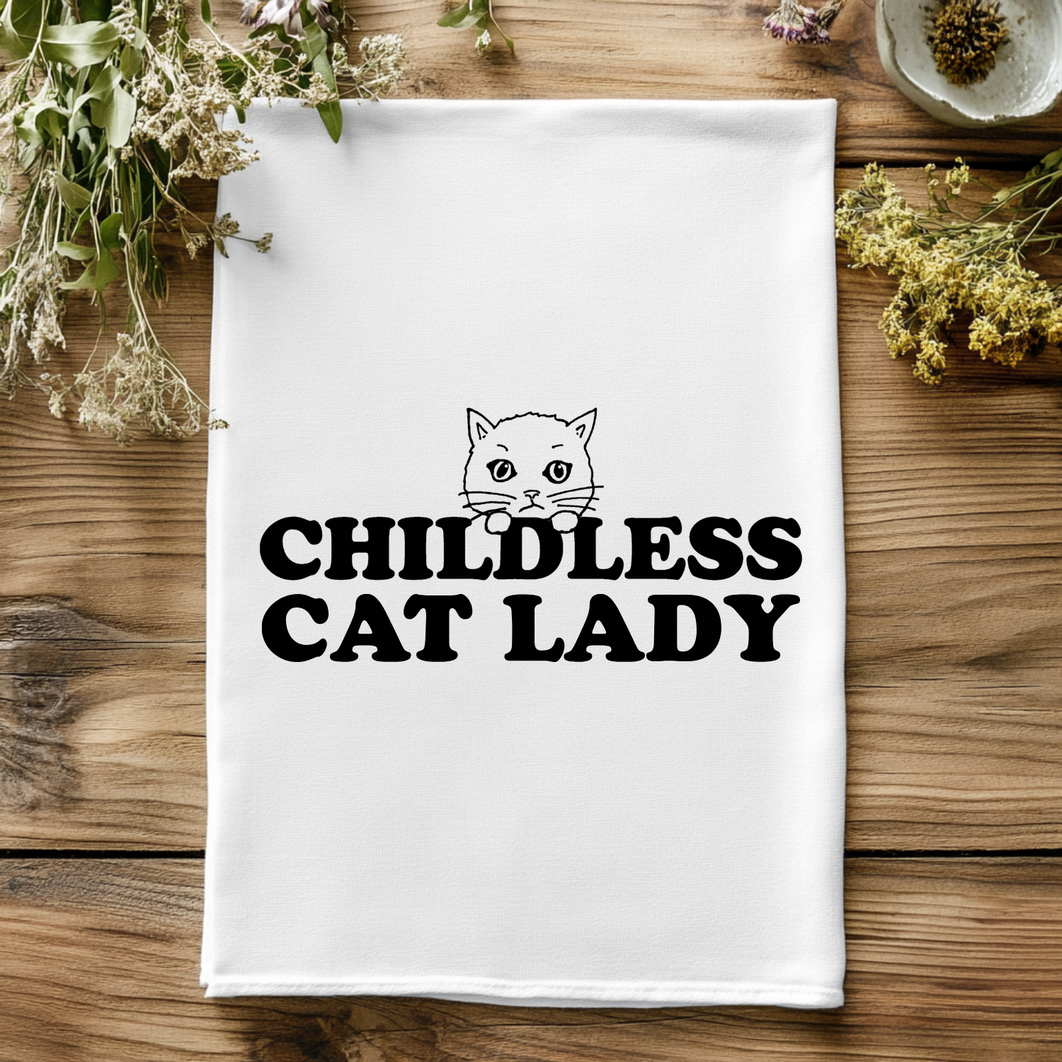 Childless Cat Lady Kitchen Towel