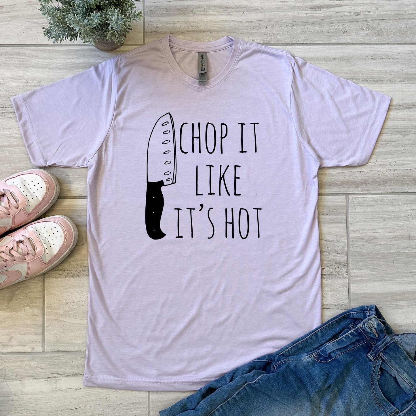 Chop It Like It's Hot - Men's / Unisex Tee - Stonewash Blue, Sage, Lavender, or Heather Gray