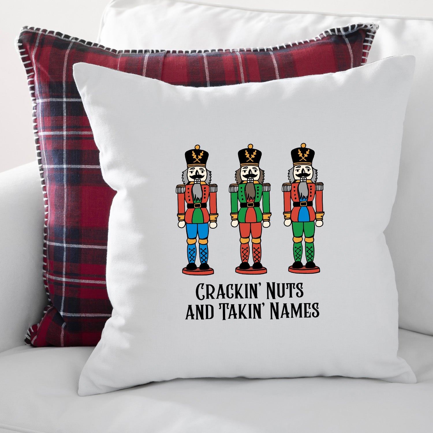 Crackin’ Nuts + Takin’ Names Christmas Throw Pillow