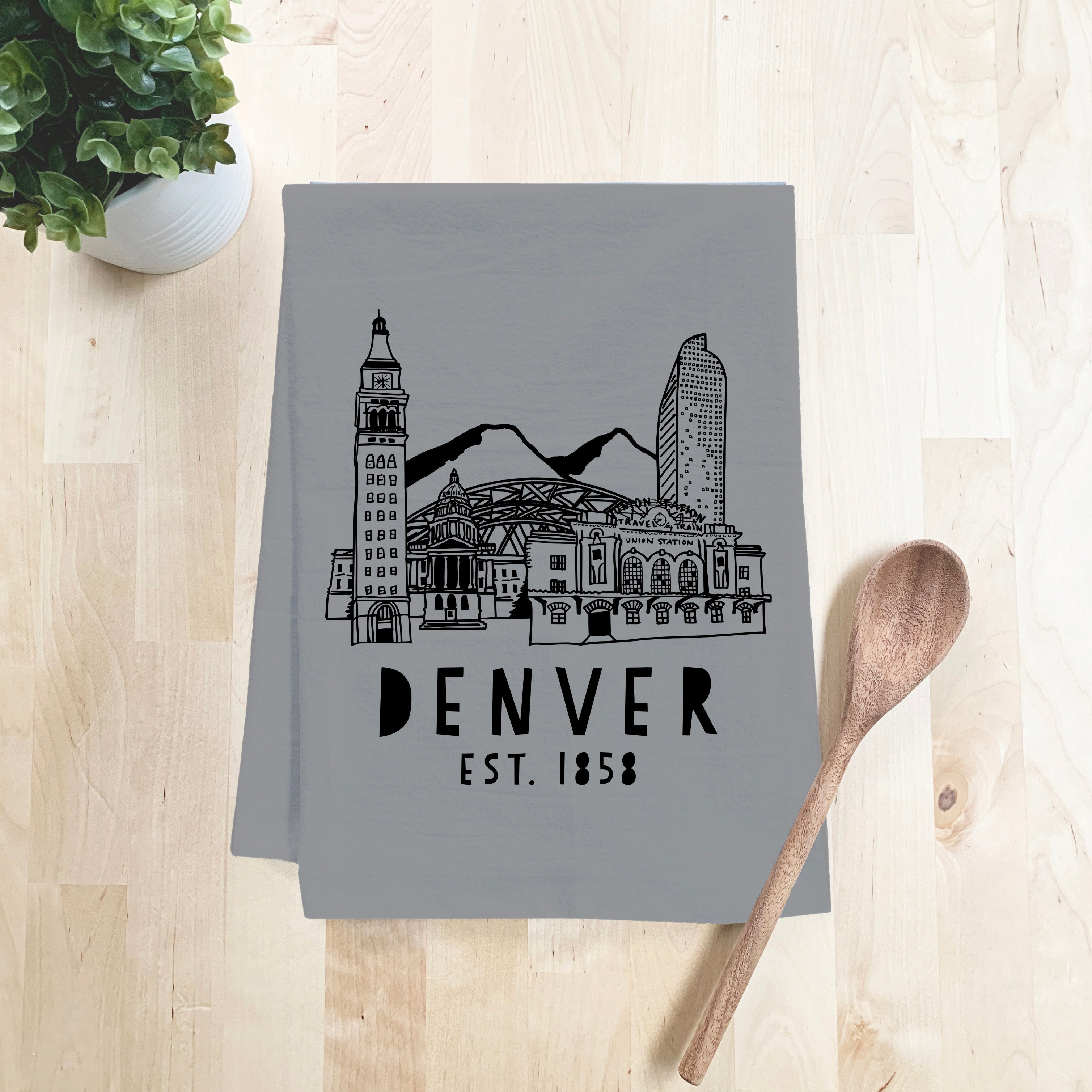 Denver Skyline, Colorado Kitchen Towel