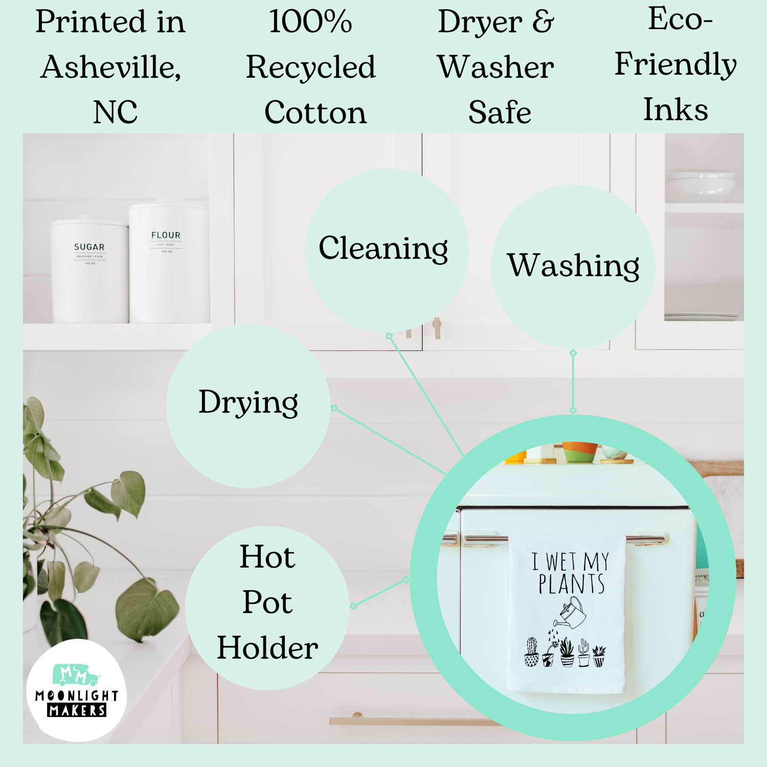 Custom Monogram + Family Name Kitchen Towel - Personalized